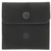 Pochette en velours avec bouton pression pour bijoux 100x95 mm - Noir x1
