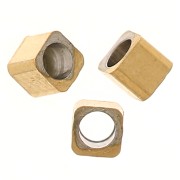 Perles cubes 2 mm - Acier inoxydable 304 Doré x10|raw }}