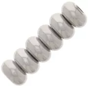 Perles rondelles Heishi - disque plat 6x3 mm - Acier inoxydable 304L x20