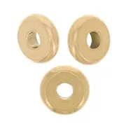 Perles rondelles Heishi - disque plat 5x1.5 mm - Acier inoxydable 304L Doré x10