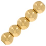 Perles rondes aplaties 4x3.5 mm - Acier inoxydable 303L Doré x20
