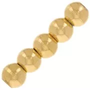 Perles rondes aplaties 4x3.5 mm - Acier inoxydable 303L Doré x20