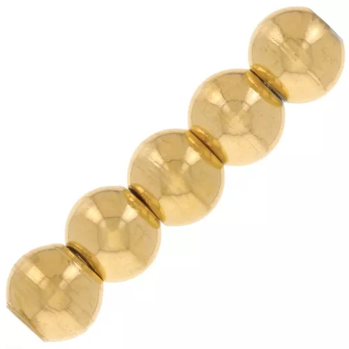 Perles rondes aplaties 4x3.5 mm - Acier inoxydable 303L Doré x20