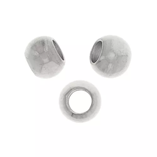Perles rondes aplaties 3x2 mm - Acier inoxydable 304 x20