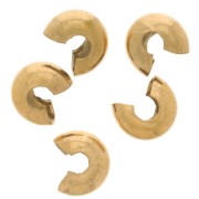 Caches perles à écraser 4 mm - Acier inoxydable 304L Doré x10