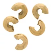 Caches perles à écraser 5 mm - Acier inoxydable 304L Doré x10