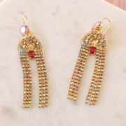 Mini breloque rectangle avec oxyde de zirconium 8.5x5 mm - Doré - Aquamarine x1