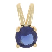 Pendentif rond avec Oxyde de Zirconium 6 mm - Doré - Sapphire x1