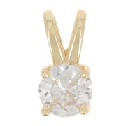 Pendentif rond avec Oxyde de Zirconium 6 mm - Doré - Crystal x1