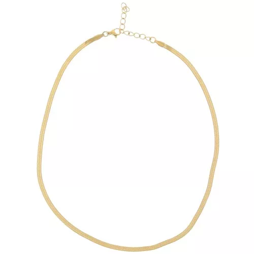 Tour de cou maille miroir - serpent plate 3.3 mm - Acier inoxydable 304 Doré x46cm