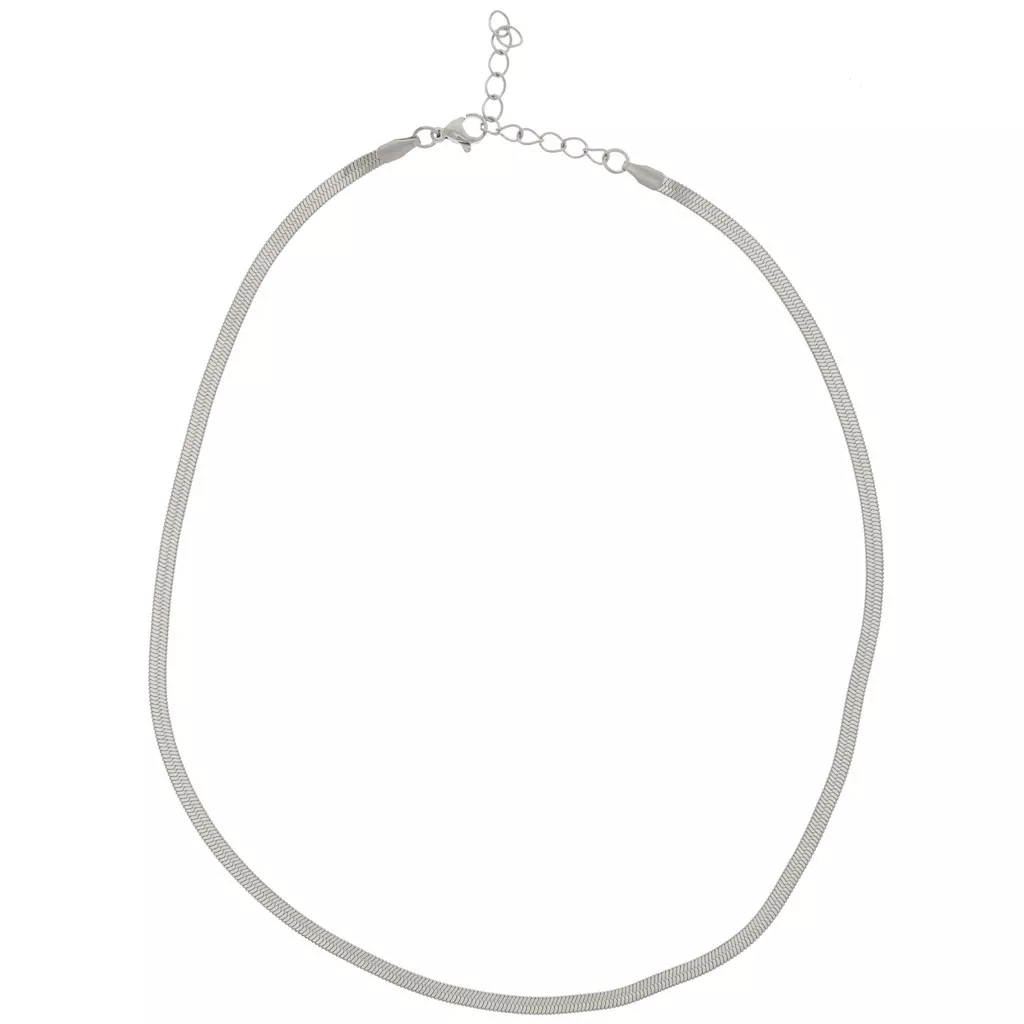 Chaîne Ras-de-cou Acier Inoxydable – Maille Serpent Et Plate, 52 Cm X 2mm, Couleur Or (Neuve)