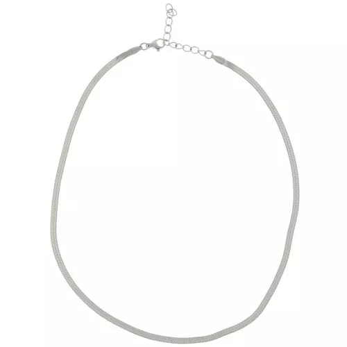 Tour de cou maille miroir - serpent plate 3.3 mm - Acier inoxydable 304 x46cm