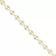 Chaîne maille fantaisie 6.4 mm - Acier inoxydable 304L Doré x99cm