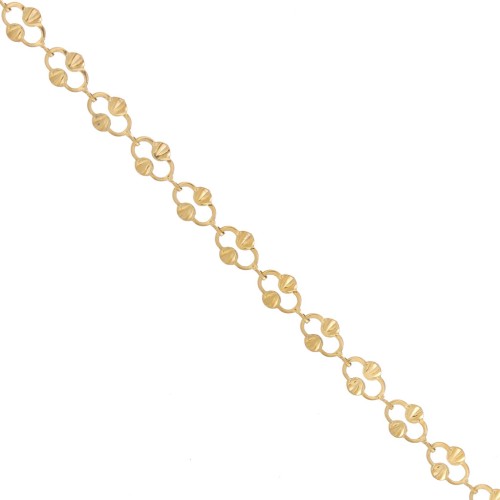 Chaîne maille fantaisie 6.4 mm - Acier inoxydable 304L Doré x99cm