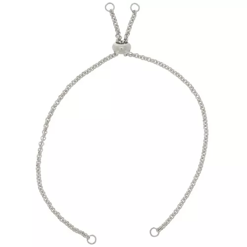 Bracelet réglable 20 cm pour intercalaire - maille Jaseron - Acier Inox 304L x1