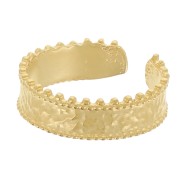 Bague réglable martelée style ethnique - Doré à l'or fin x1|raw }}
