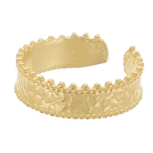 Bague réglable martelée style ethnique - Doré à l'or fin x1