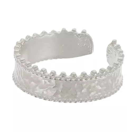 Bague réglable martelée style ethnique - Placage Argent fin vieilli x1