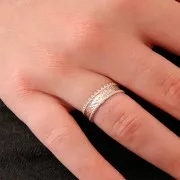 Bague réglable martelée style ethnique - Placage Argent fin vieilli x1