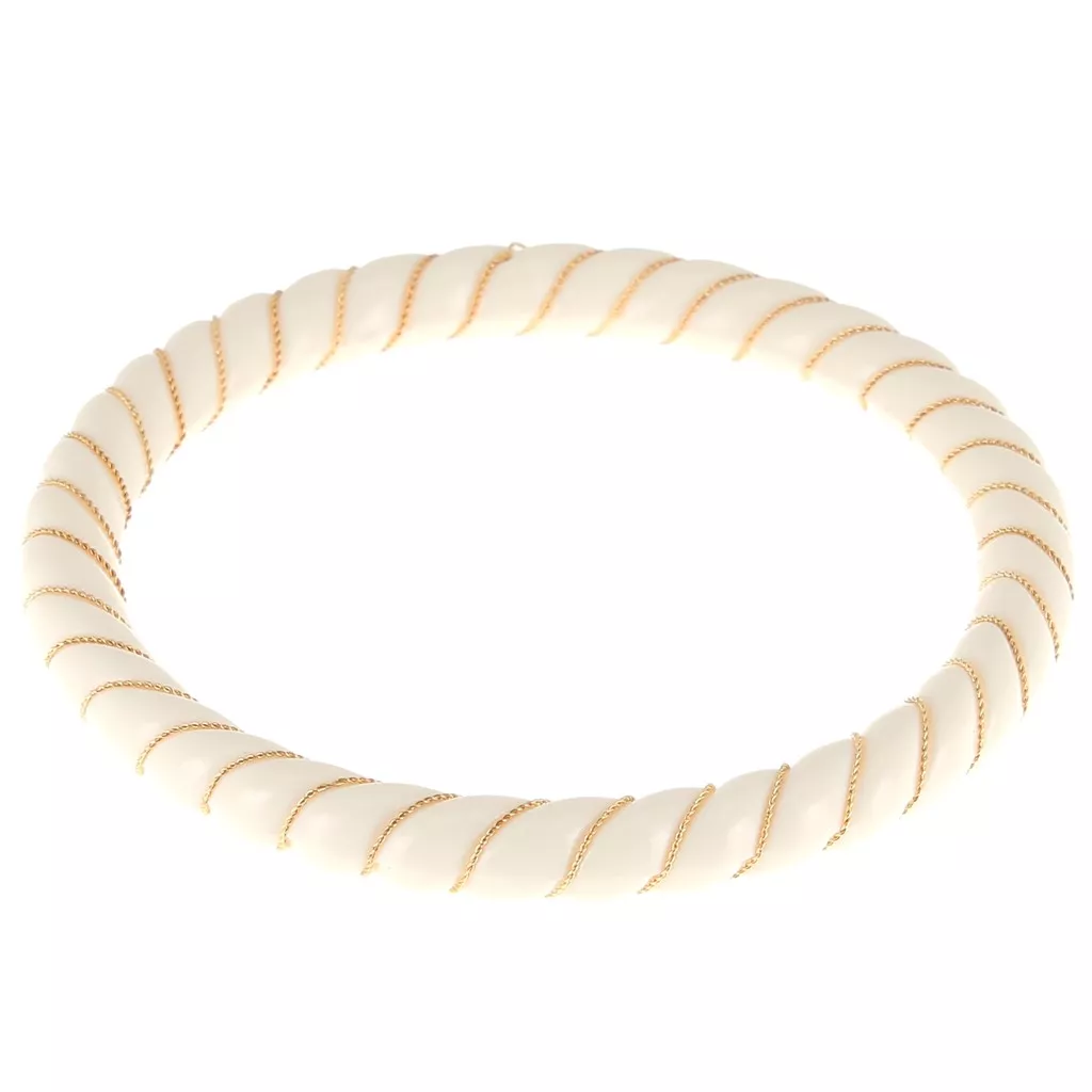 Bracelet Jonc Torsadé En Argent Plaqué - Unisexe - Neuf Avec étiquettes