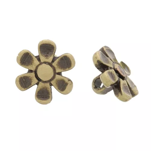 Cymbal - Perle fleur pour Miyuki Delica et Rocaille 11/0 - 6mm Gerani - Bronze x1