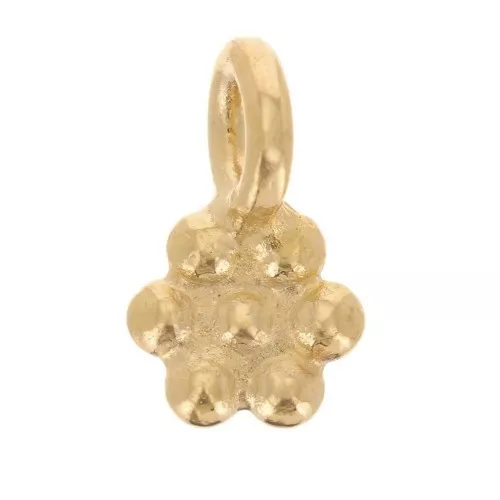 Mini breloque fleur perlée 3.8 mm - Plaqué or 3 microns x1