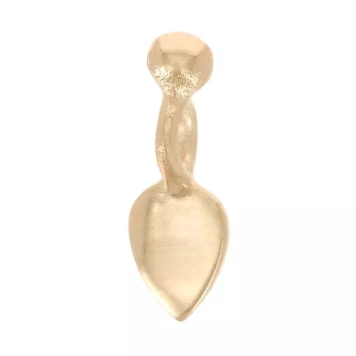 Mini breloque pétale avec une petite boule 9x3 mm - Plaqué or 3 microns x1