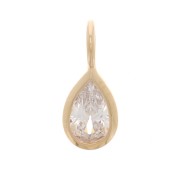 Mini breloque goutte avec un oxyde de zirconium 10x4 mm - Plaqué or 3 microns - Crystal x1|raw }}