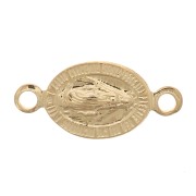 Intercalaire ovale motif vierge 11.5x5 mm - Plaqué Or 3 microns x1