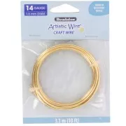 Fil de laiton Artistic Wire 1.6 mm - brut traité Anti-ternissement x3.1m