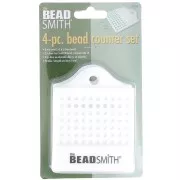 Set de 4 compteurs de perles en plastique - 3 mm à 8 mm - Beadalon - Blanc