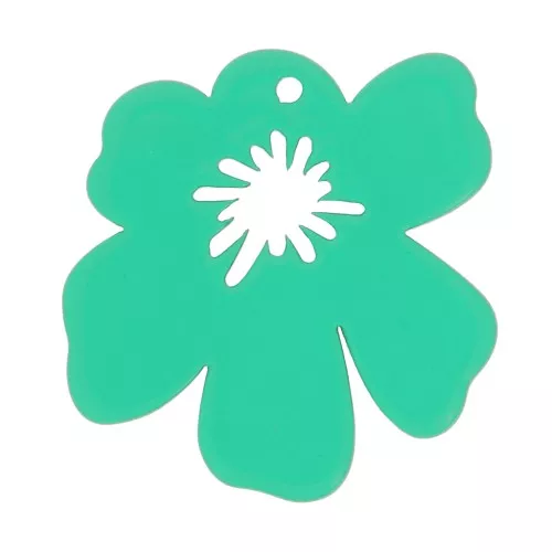 Pendentif fleur en acétate transparente 30x29 mm - Vert x1