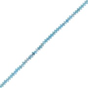 Perles rondelles bouliers facettées en pierre gemme 2x1 mm - Apatite x38cm