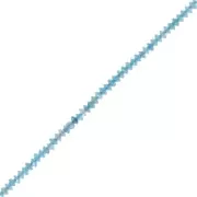 Perles rondelles bouliers facettées en pierre gemme 2x1 mm - Apatite x38cm