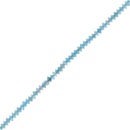 Perles rondelles bouliers facettées en pierre gemme 2x1 mm - Apatite x38cm