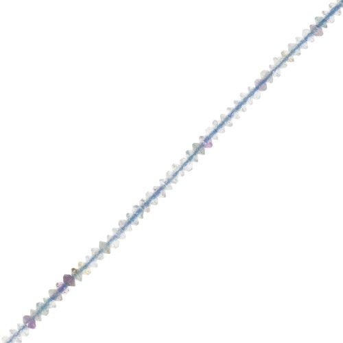Perles rondelles bouliers facettées en pierre gemme 2x1 mm - Fluorite x39cm
