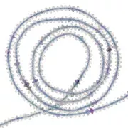 Perles rondelles bouliers facettées en pierre gemme 2x1 mm - Fluorite x39cm