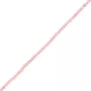 Perles rondelles bouliers facettées en pierre gemme  2x1 mm - Morganite x38cm