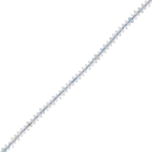 Perles rondelles bouliers facettées en pierre gemme 2x1 mm - Aigue-marine x39cm