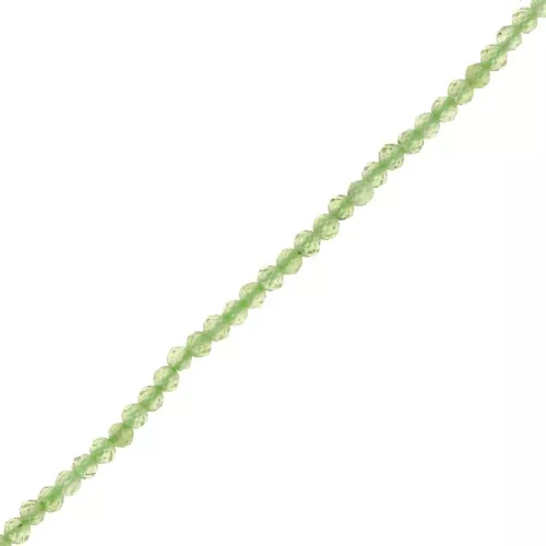 Perles rondes facettées 2 mm pierre gemme - Peridot x39cm