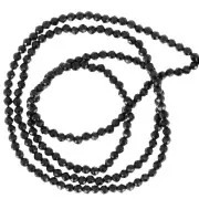 Perles rondes facettées 2 mm pierre gemme - Spinelle noir x31cm