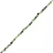 Perles rondes facettées 2 mm pierre gemme - Rubis Zoisite x32cm