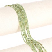 Perles rondes facettées 2 mm pierre gemme - Grenat vert x39cm