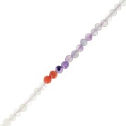 Perles rondes facettées 3 mm pierre gemme  - Mix de pierres gemmes n°2 x38cm|raw }}