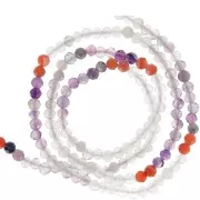 Perles rondes facettées 3 mm pierre gemme - Mix de pierres gemmes n°2 x38cm