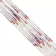 Perles rondes facettées 3 mm pierre gemme - Mix de pierres gemmes n°2 x38cm