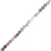 Perles rondes facettées 3.5 mm pierre gemme  - Fluorite x39cm