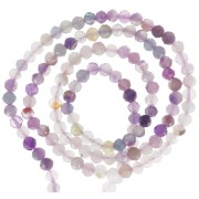 Perles rondes facettées 3.5 mm pierre gemme  - Fluorite x39cm