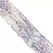 Perles rondes facettées 3.5 mm pierre gemme - Fluorite x39cm