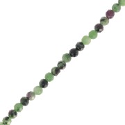 Perles rondes facettées 3.5 mm pierre gemme  - Rubis Zoisite x39cm|raw }}